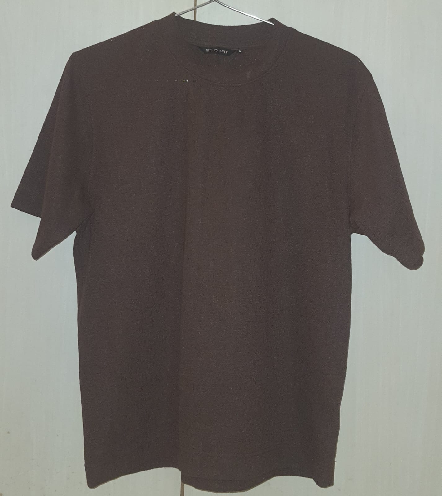 Plain Brown Textured T-Shirt